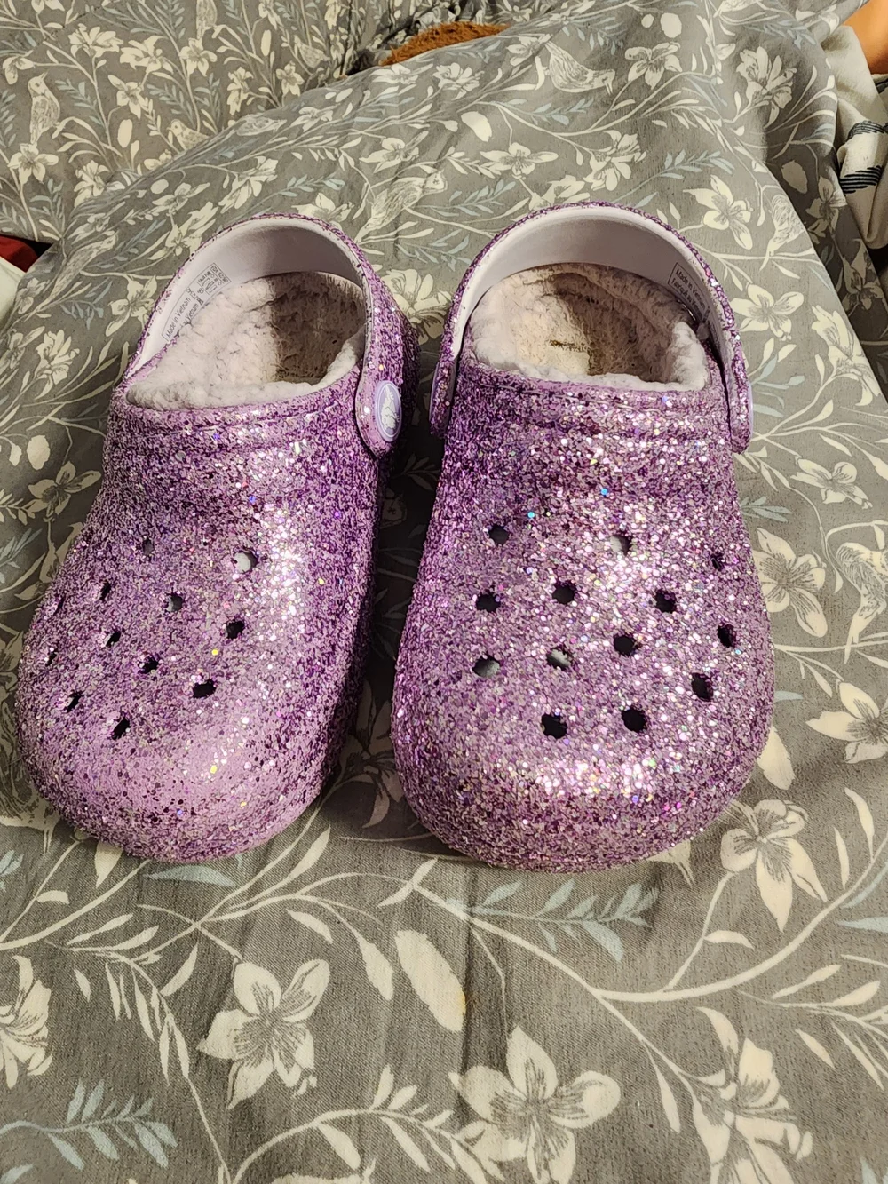 CROCS Kids Glitter Lined Clog - Purple